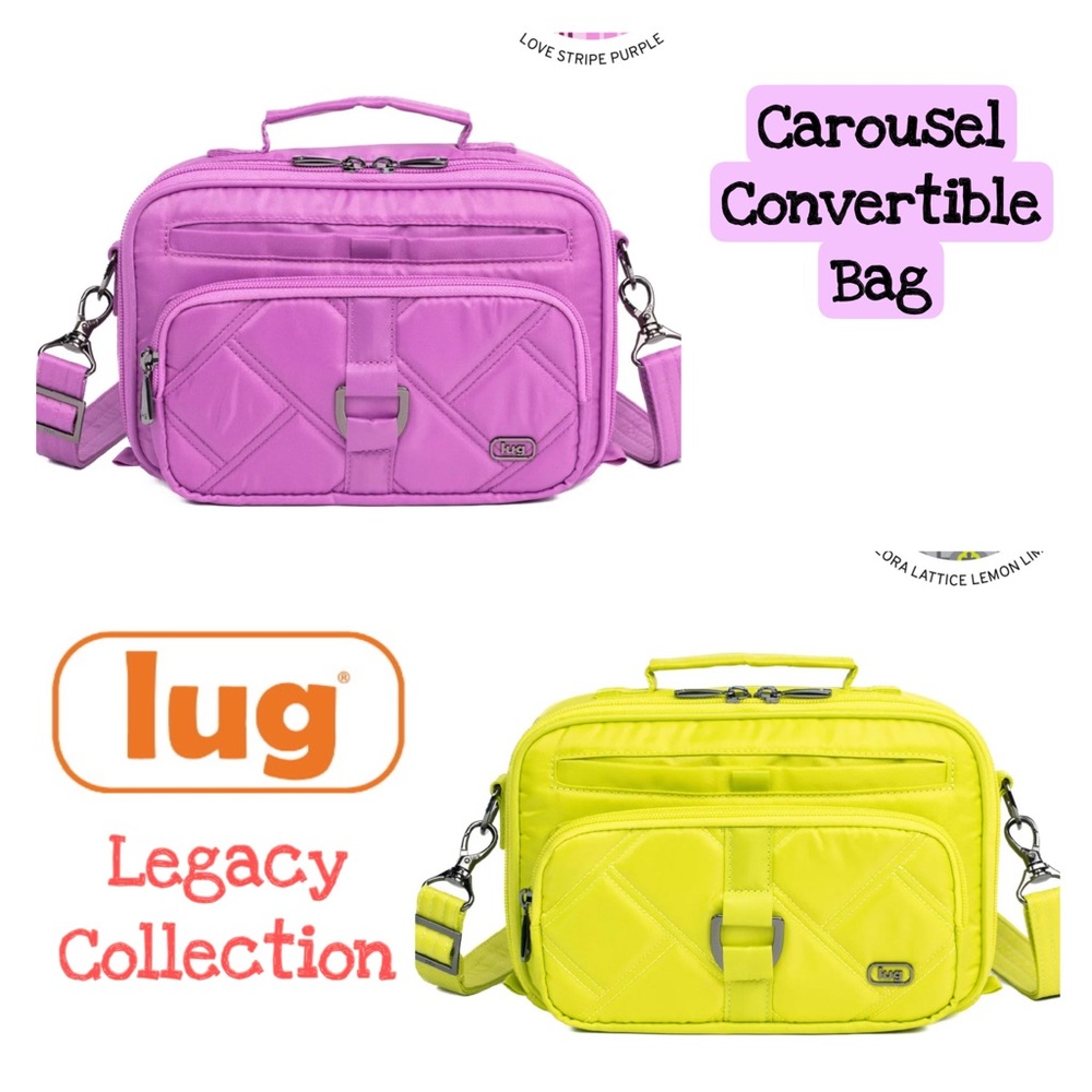 Lug Legacy Collection Carousel Crossbody Bag Acai Berry or Azure Blue NWT